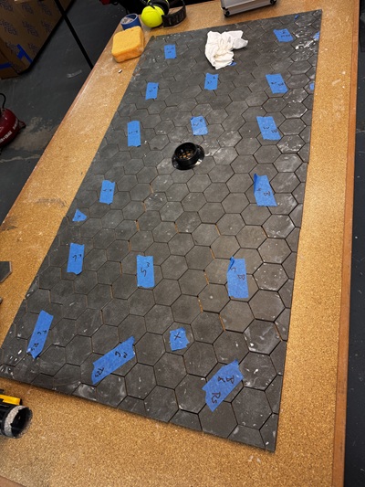 Hexagon tile bathroom